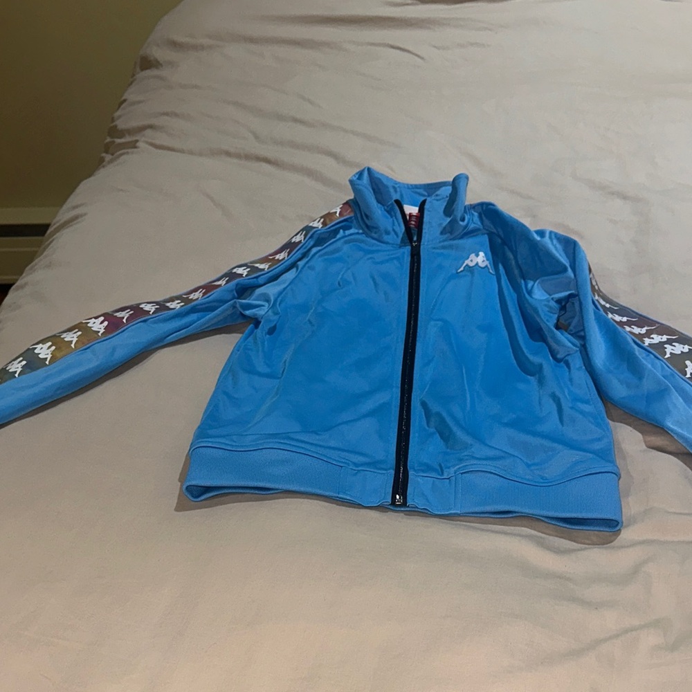 Kappa Kids Vibrant Blue Jacket with Logo Stripes